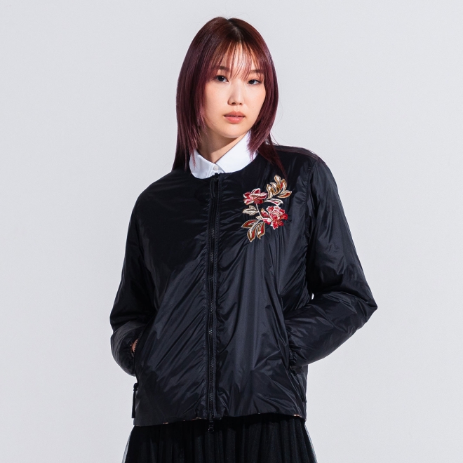 【TAION】【予約商品】Flower print×Embroidery  ブルゾン 詳細画像 黒系マルチ 5