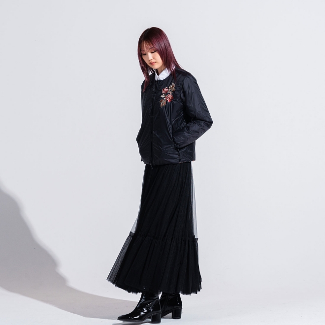 【TAION】【予約商品】Flower print×Embroidery  ブルゾン 詳細画像 黒系マルチ 6