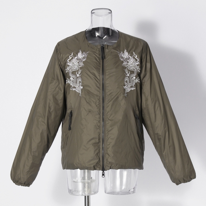 【TAION】【予約商品】Solid×Dragon Embroidery ブルゾン 詳細画像 ブラック 10