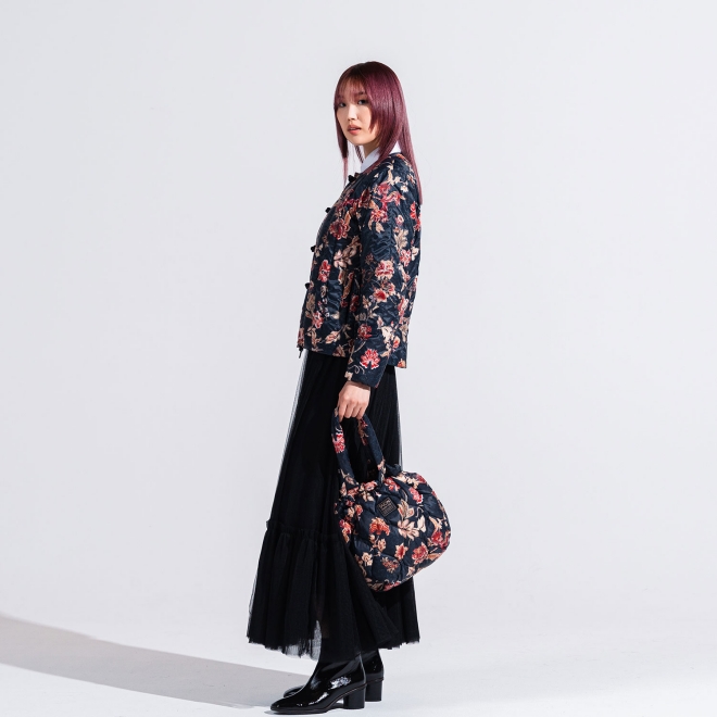 【TAION】【予約商品】Flower print×Solid バッグ 詳細画像 黒系マルチ 13