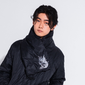 【TAION】【予約商品】Solid×Dragon Embroidery ストール