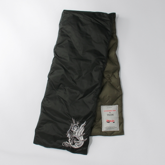 【TAION】【予約商品】Solid×Dragon Embroidery ストール 詳細画像 ブラック 4