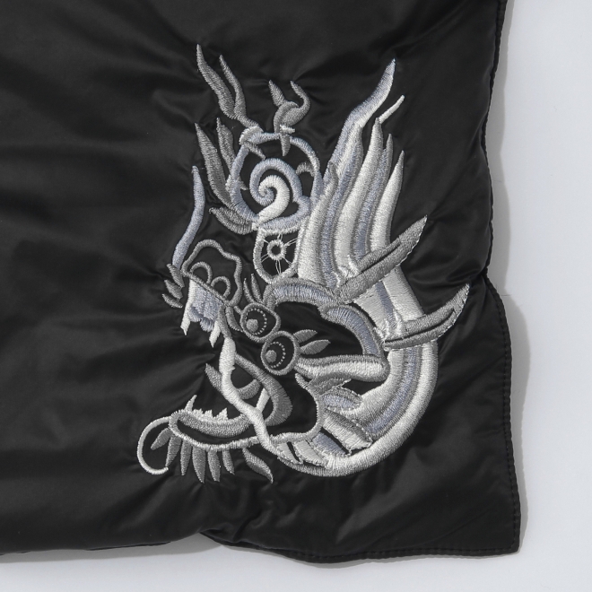 【TAION】【予約商品】Solid×Dragon Embroidery ストール 詳細画像 ブラック 5