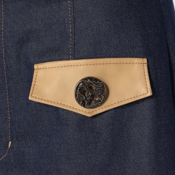 LEATHERLIKE×DENIM　スカート 詳細画像
