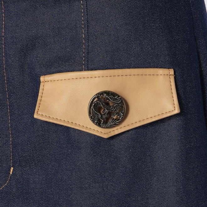 LEATHERLIKE×DENIM　スカート 詳細画像 ベージュ 5