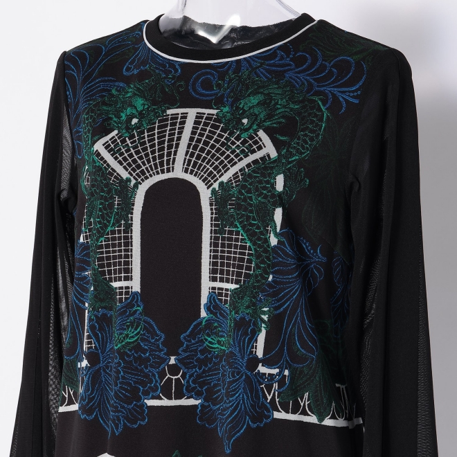 DRAGON LACE PRINT NET　ドレス 詳細画像 黒系マルチ 6