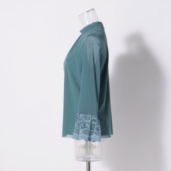 SOLID NET WITH LACE　ブラウス 詳細画像