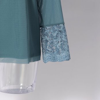 SOLID NET WITH LACE　ブラウス 詳細画像
