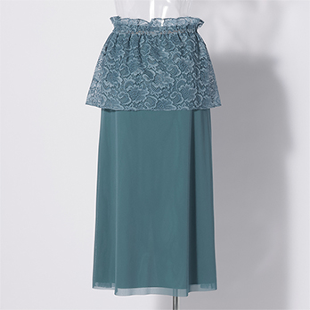 SOLID NET WITH LACE　スカート 詳細画像
