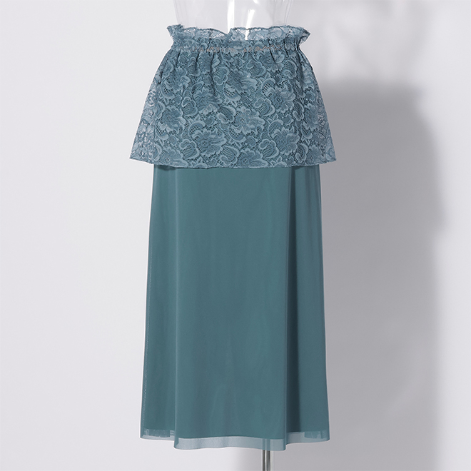 SOLID NET WITH LACE　スカート 詳細画像 ライトブルー 3
