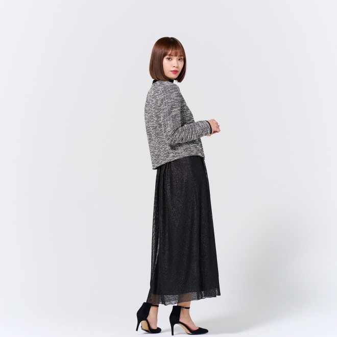 GLITTER STRIPE SKIRT 詳細画像 ブラック 4