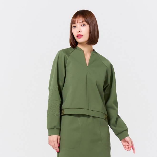 EMBOSS DRAGON DOUBLE KNIT SKIPPER 詳細画像 カーキ 1