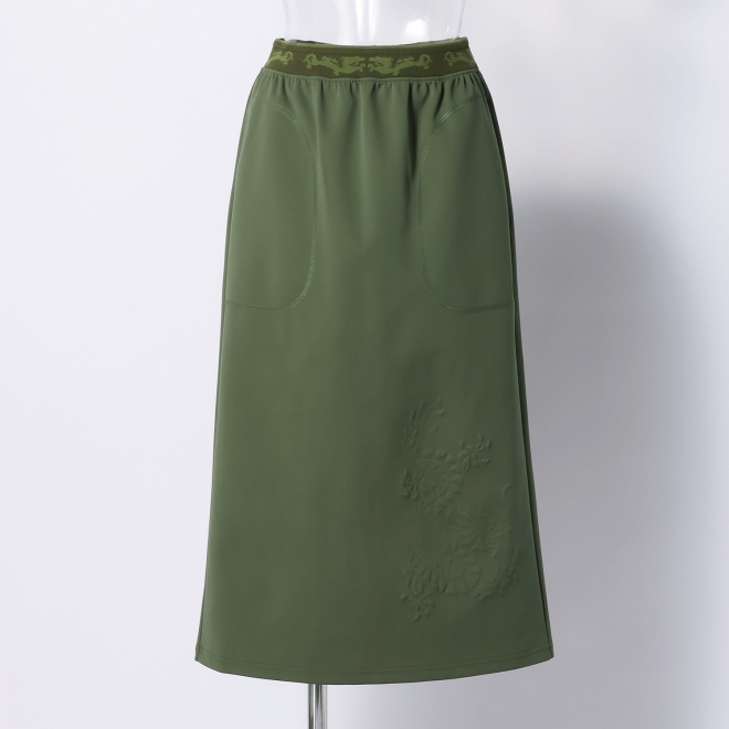EMBOSS DRAGON DOUBLE KNIT PENCIL SKIRT 詳細画像 カーキ 5