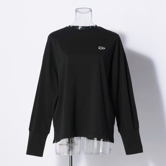LONG T-SHIRT WITH EMBROIDERY 詳細画像 ブラック 1