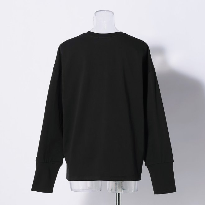 LONG T-SHIRT WITH EMBROIDERY 詳細画像 ブラック 3