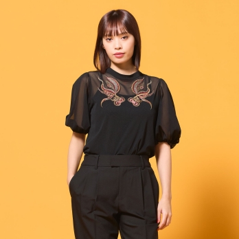 Gold fish embroidery ブラウス