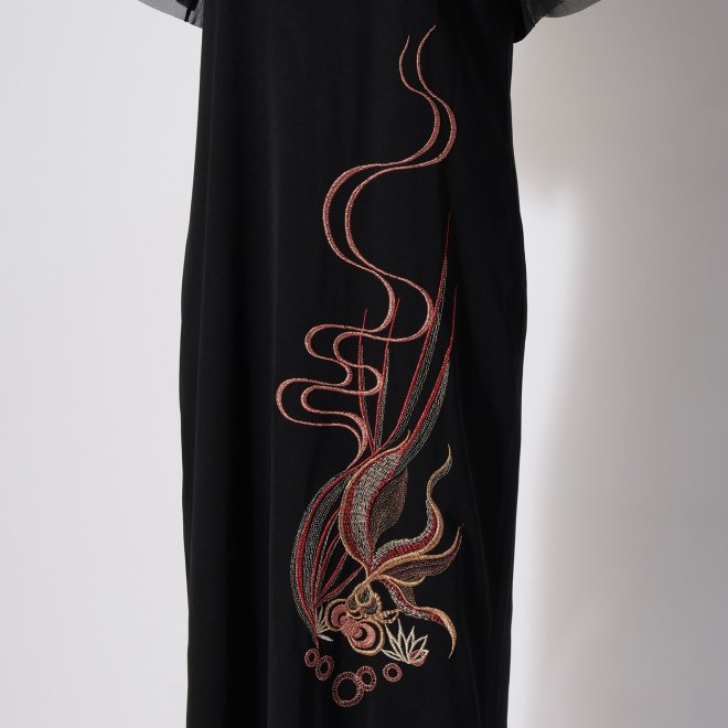 Gold fish embroidery ドレス 詳細画像 ブラック 2
