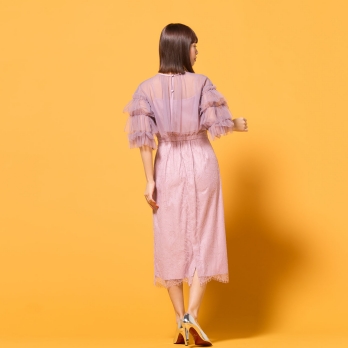 【DRESS COLLECTION】チュールフリルブラウス×レースドレス 詳細画像