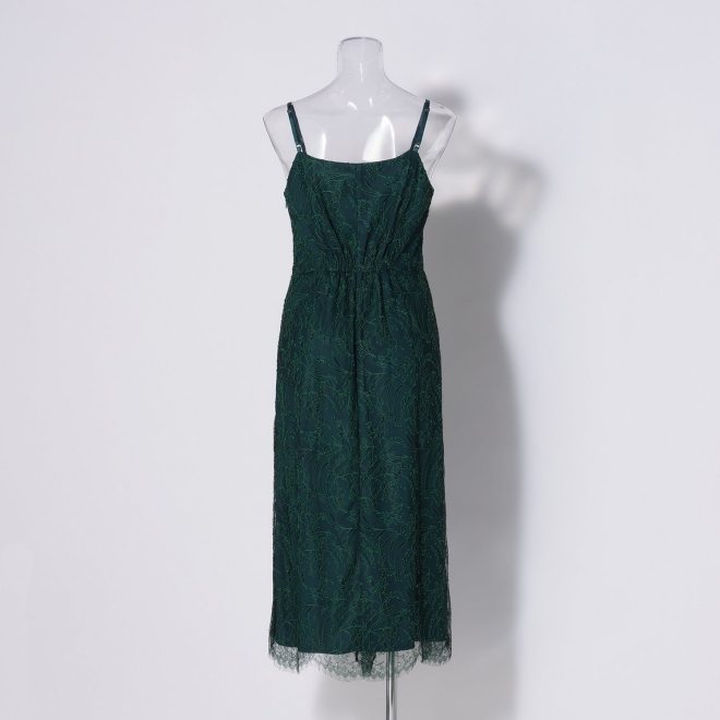 【DRESS COLLECTION】チュールフリルブラウス×レースドレス 詳細画像 グリーン 4