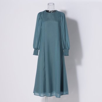 【DRESS COLLECTION】ベルト付シアースリーブドレス 詳細画像