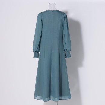 【DRESS COLLECTION】ベルト付シアースリーブドレス 詳細画像