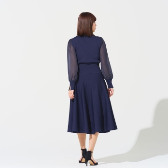 【DRESS COLLECTION】シアースリーブニットドレス 詳細画像