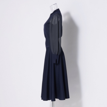 【DRESS COLLECTION】シアースリーブニットドレス 詳細画像