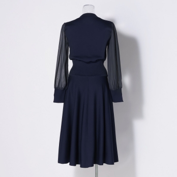【DRESS COLLECTION】シアースリーブニットドレス 詳細画像