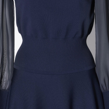 【DRESS COLLECTION】シアースリーブニットドレス 詳細画像