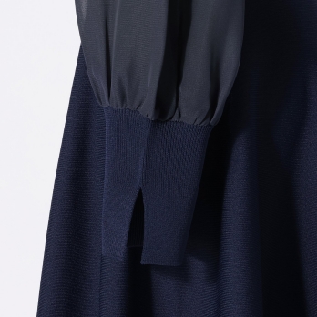 【DRESS COLLECTION】シアースリーブニットドレス 詳細画像
