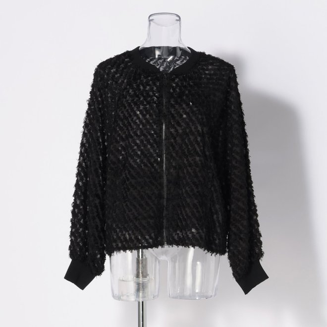 WL 立体ジャカード ZIPシャツブルゾン 詳細画像 ブラック 1