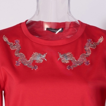 Dragon embroidery T-shirt プルオーバー 詳細画像