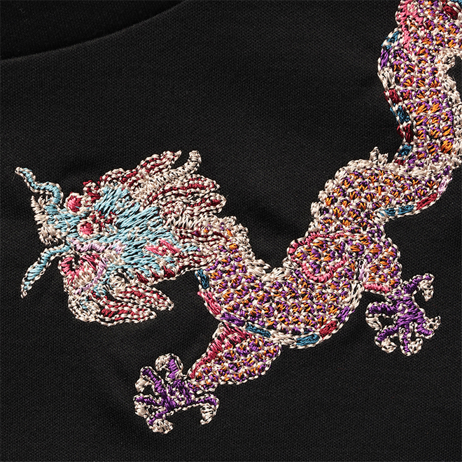 Dragon embroidery T-shirt プルオーバー 詳細画像 ブラック 3