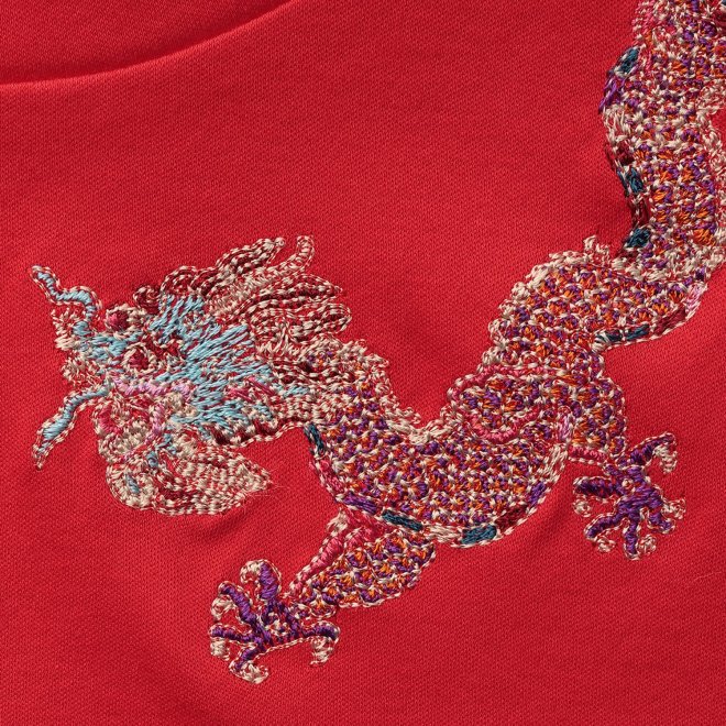 Dragon embroidery T-shirt プルオーバー 詳細画像 レッド 6