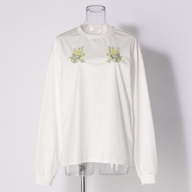 WLC Long sleeve T-shirt W/dragon embroidery 詳細画像 ホワイト 1