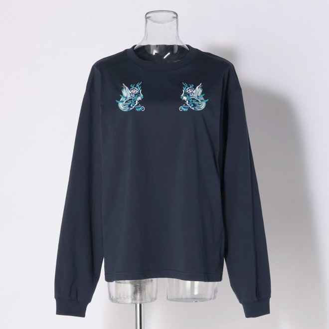 WLC Long sleeve T-shirt W/dragon embroidery 詳細画像 ネイビー 1