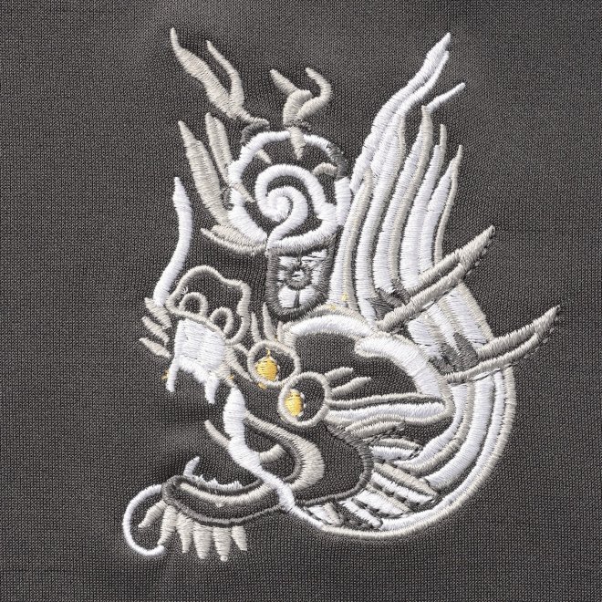WLC Hoodie with dragon embroidery 詳細画像 グレー 3