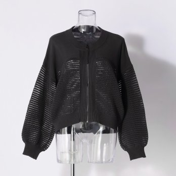 WL メッシュニットZIPブルゾン 詳細画像