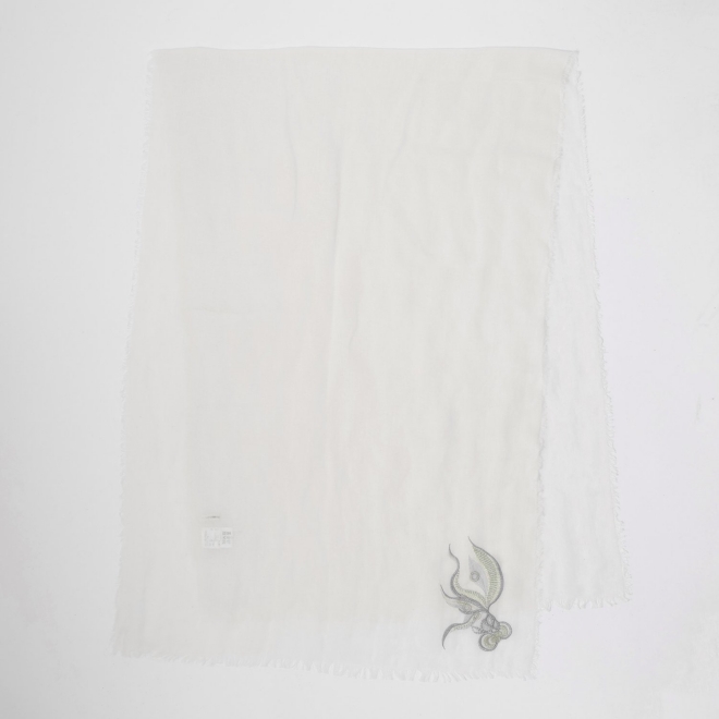 Gold fish embroidery Stole 詳細画像 ホワイト 2
