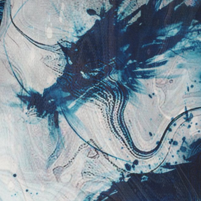 Marble dragon print on net ブラウス 詳細画像 ブルー系マルチ 6