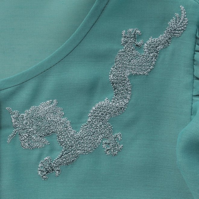 Dragon embroidery ブラウス 詳細画像 グリーン 3