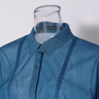 Sheer denim ブラウス 詳細画像