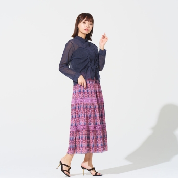 Sheer denim ブラウス 詳細画像