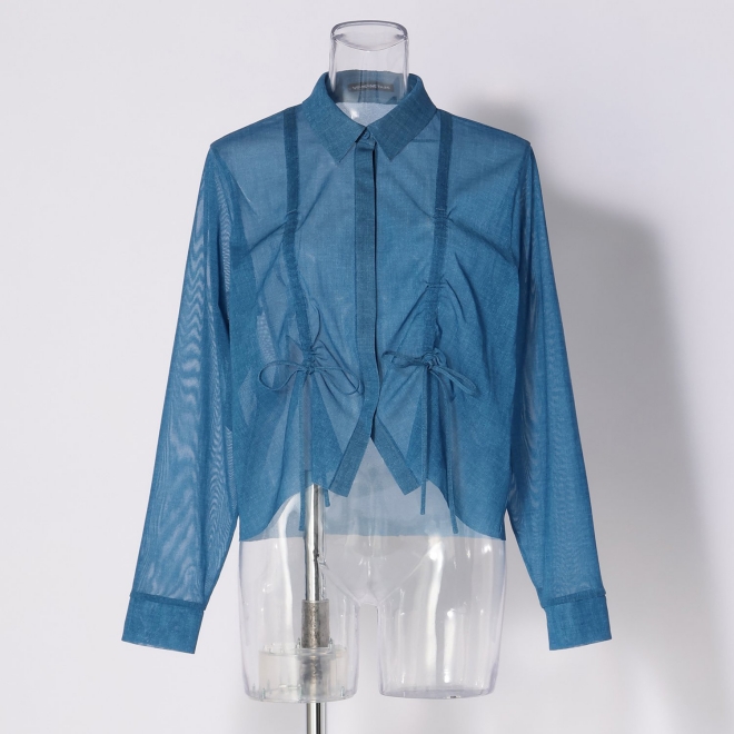 Sheer denim ブラウス 詳細画像 ライトブルー 1