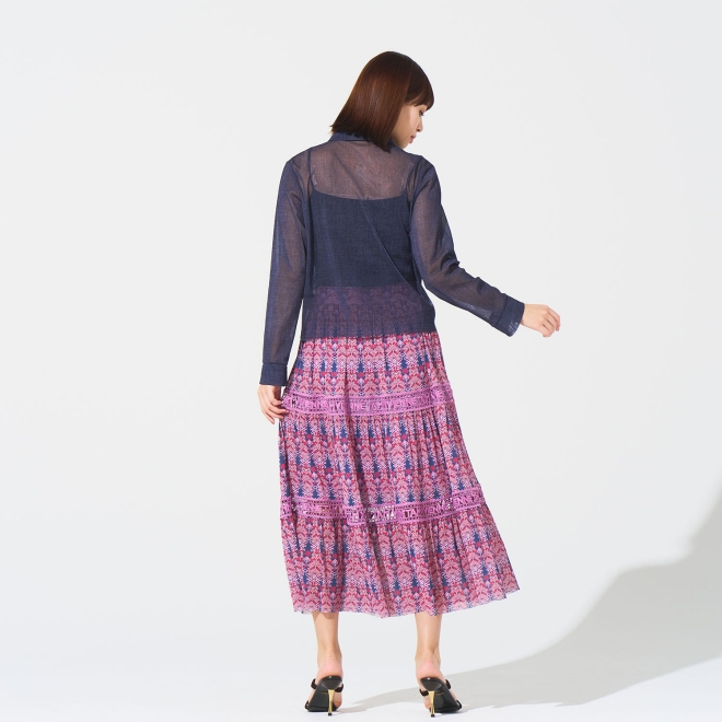 Sheer denim ブラウス 詳細画像 ネイビー 3