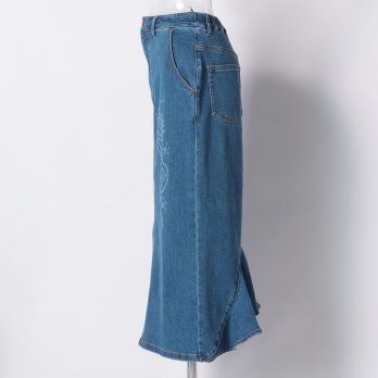 Dragon print denim スカート 詳細画像