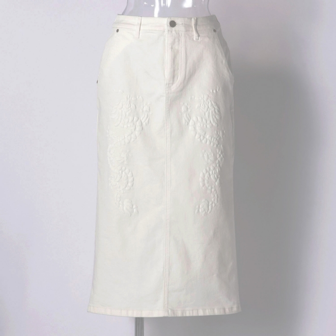 Dragon print denim スカート 詳細画像 ホワイト 1