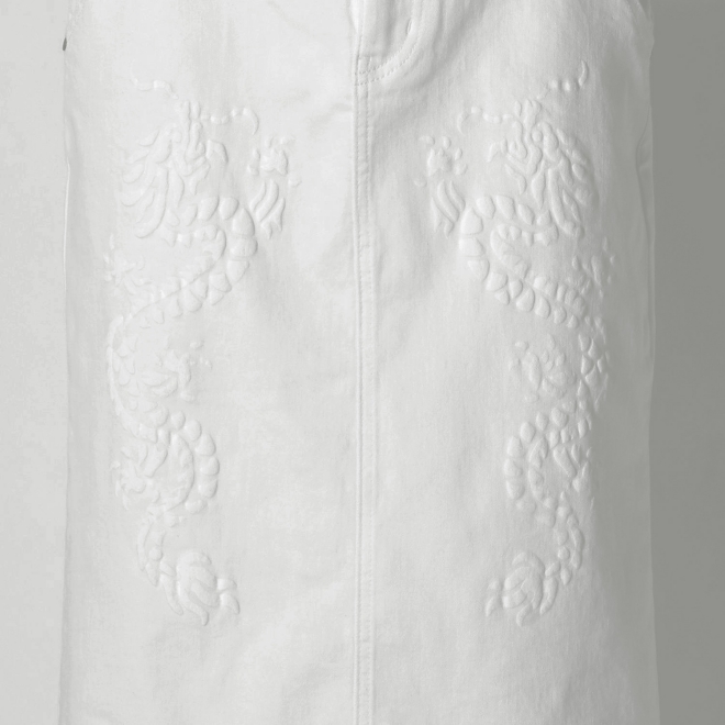 Dragon print denim スカート 詳細画像 ホワイト 2