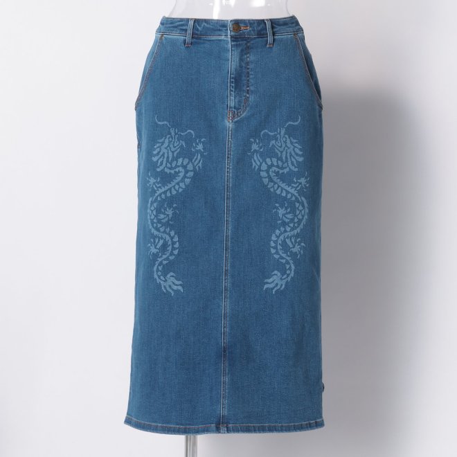 Dragon print denim スカート 詳細画像 ネイビー 1