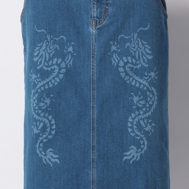 Dragon print denim スカート 詳細画像 ネイビー 4